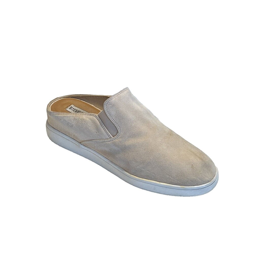Steve Madden Ezekiel Womens 8.5 M Beige Suede Slip On Mule Sneakers